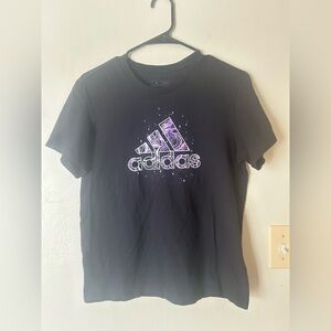 Adidas Black Tee M Purple Stars Athleisure Play Sports Effortless Comfy Festival